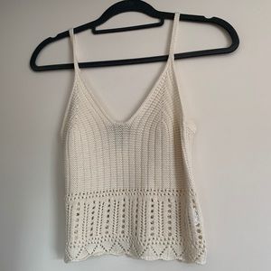 Cream crochet tank top size small